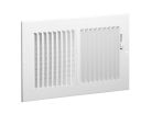 10" x 6" Sidewall/Ceiling Register, White, 1/3 Fin Spacing