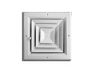 8" Ceiling Diffuser with Damper, 4-Way, Square