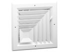 8" x 8" Ceiling Diffuser with Damper, 2-Way, White