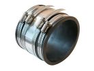 4" Flexible Banded Pipe Coupling, Connects Cast Iron, PVC, Copper, Steel or Lead Pipe