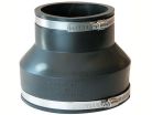 6" x 4" Flexible Banded Pipe Coupling, Connects Cast Iron, PVC, Copper, Steel or Lead Pipe