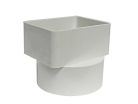 3" x 4" x 4" PVC Flush Fit Offset Adapter, Sewer and Drain, Downspout x Hub