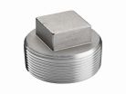 3/4" Stainless Steel Square Head Plug, Type 304, Schedule 40, Threaded
