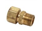 5/8" x 3/8" Brass Compression Reducing Adapter, Lead-Free, OD x Male