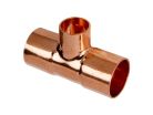 3/4" x 1/2" x 1/2" Copper Reducing Tee, Copper x Copper x Copper, Pack of 10