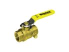 1/2, Brass Ball Valve, Full Port, Lead-Free, with Drain, Iron Pipe x Iron Pipe