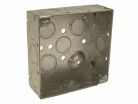 4" x 2-1/8" Utility Box, 25 Knockouts, Steel, Sqaure