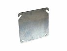 4" Electrical Box Cover, Steel, Flat