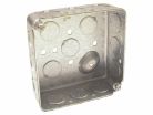 4" x 1-1/2" Utility Box, 17 Knockouts, Steel, Square