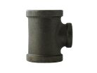 1-1/2" x 1" x 1-1/2" Black Malleable Banded Reducing Tee