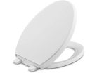 Toilet Seat, Elongated Closed Front, Grip-Tight bumpers, White