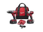 Tool Combo Kit, Cordless LITHIUM-ION 2-Tool, 1/2" Hammer Drill Driver, 1/4" Hex Compact Impact Driver