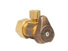 1/2" x 3/8" Brass 1/4 Turn Angle Stop, Compression x Compression