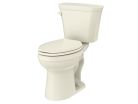 Toilet Tank and Bowl, 2 piece, Round Front, Biscuit, 1.28 Gallons per Flush