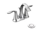 Moen 6410, Single-Handle Centerset Bathroom Faucet with Metal Pop-Up Drain, 4" Center, Chrome, 1.5 gpm, Eva Collection