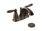 Moen 6610ORB, Two-Handle Centerset Bathroom Faucet with Metal Pop-Up Drain, 4" Center, Oil-Rubbed Bronze, 1.5 gpm, Brantford Collection