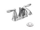 Moen 6610, Two-Handle Centerset Bathroom Faucet with Metal Pop-Up Drain, 4" Center, Chrome, 1.5 gpm, Brantford Collection
