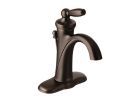 Moen 6600ORB, Single-Handle Centerset Bathroom Faucet with Metal Pop-Up Drain, 4" Center, Oil-Rubbed Bronze, 1.5 gpm, Brantford