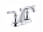 Kohler K393-N4-CP, Two-Handle Centerset Bathroom Sink Faucet, 4" Center, Chrome, Devonshire Collection