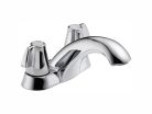 Delta 2500LF, Two-Handle Centerset Bathroom Faucet, 4" Center, Drain not Included, Chrome, 1.2 gpm, Classic Collection