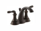 Kohler K393-N4-2BZ, Two-Handle Centerset Bathroom Sink Faucet, 4" Center, Oil-Rubbed Bronze, Devonshire Collection