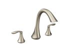 Moen T943BN, Two-Handle High Arc Roman Tub Faucet, 7" Spout, Brushed Nickel, 1.75 gpm, Eva Collection
