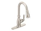 Moen 7185SRS, One-Handle High Arc Pulldown Kitchen Faucet, 7-3/4" Spout Reach, Spot Resist Stainless, 1.5 gpm, Brantford Collection