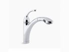 Kohler K10433-CP, Single-Handle Kitchen Sink Faucet with Pull-Out Spray, 10-1/8" Spout, Chrome, 1.8 gpm, forte Collection