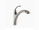 Kohler K10433-VS, Single-Handle Kitchen Sink Faucet with Pull-Out Spray, 10-1/8" Spout, Vibrant Stainless, 1.8 gpm, forte Collection