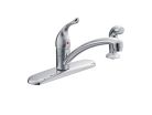 Moen 67430, One-Handle Kitchen Faucet with Spray, 8-1/2" Spout Reach, Chrome, 1.5 gpm, Chateau Collection