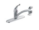 Moen 7430, One-Handle Low Arc Kitchen Faucet with Spray, 8-1/2" Spout Reach, Chrome, 1.5 gpm, Chateau Collection