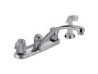 Delta 2400LF, Two-Handle Kitchen Faucet with pray, 8" Center, Chrome 1.8 gpm, Classic Collection