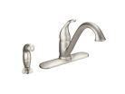 Moen 7840SRS, One-Handle Low Arc Kitchen Faucet with Spray, 9-1/4" Spout Reach, Spot Resist Stainless, 1.5 gpm, Camerist Collection