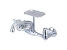 Central Brass 0048-TA, Two-Handle Kitchen Faucet with Wall Mount, 6" Male Connection, Chrome, 1.5 gpm