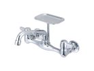 Central Brass 0048-UA, Two-Handle Kitchen Faucet with Wall Mount, 6" Female Connection, Chrome, 1.5 gpm