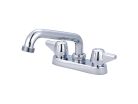 Central Brass 0084-H, Two-Handle Bar/Laundry Top Deck Mount Plate Faucet, 6" Spout, Chrome, 1.75 gpm