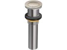 Spring Loaded Push Button Bathroom Drain Assembly (Without Overflow) Brushed Nickel