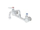 TandS Brass B-0232, Two-Handle Double Pantry Wall-Mount Swivel Faucet, 8" Center, Chrome, 23 gpm