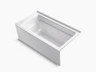 Kohler K1123-RA-0, 60" x 32" Alcove Bath with Integral Apron, Integral Flange, Right-Hand Drain, White, Archer Collection