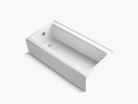 Kohler K837-0, 60" x 30" Alcove Bath with Integral Apron and Flange, Left-Hand Drain, White, Bellwether Collection