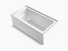 Kohler K1946-RA-0, 60" x 30" Alcove Bath with Integral Apron, Integral Flange, Right-Hand Drain, White, Archer Collection