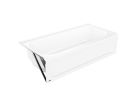 Bootz 3392WHT, 60" Bath with Slip-Resistant Bottom, Right-Head Drain, White, Syniron Collection
