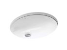 Kohler K2210-0, 17" x 14" Under-Mount Bathroom Sink with Overflow and Clamp Assembly, White, Caxton Collection