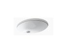 Kohler K2211-0, 19" x 15" Under-Mount Bathroom Sink with Overflow and Clamp Assembly, White, Caxton Collection
