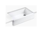 Kohler K6489-0, 35-11/16" x 21-9/16" x 9-5/8" Under-Mount Single-Bowl Kitchen Sink with Tall Apron, Stainless Steel, Whitehaven Collection